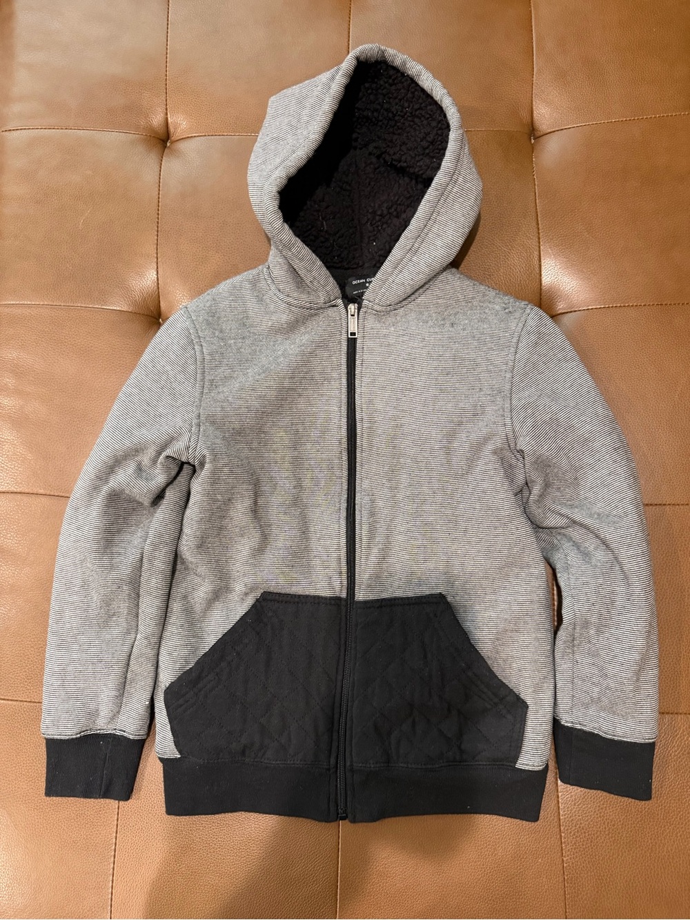 Ocean Current Brand Boys Colorblock Fleece Hoodie Full Zip Hooded Pockets Size S